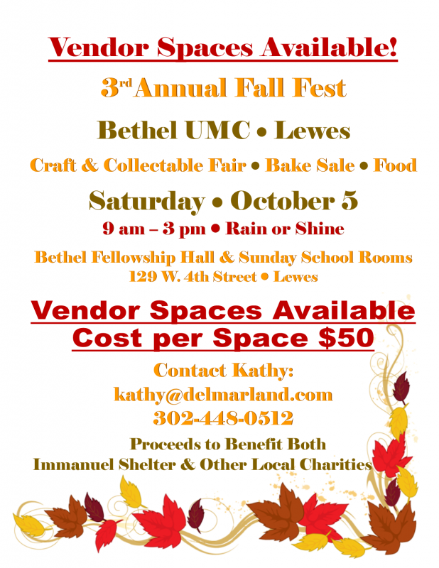 CALL FOR VENDORS FOR BETHEL FALL FEST Cape Gazette